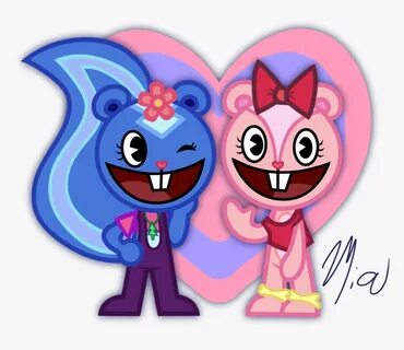 I Drew Petunia And Giggles - Pink Giggles Happy Tree Friends