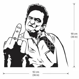 Johnny Cash 's Middle Finger Vinyl Wall Art Decal