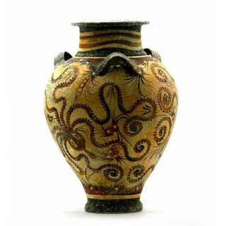 Minoan Vase Pottery Painting Octopus Ancient Greek Crete Cer