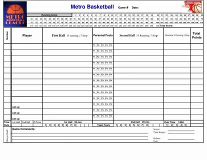 Basketball Score Sheet Template Stcharleschill Template