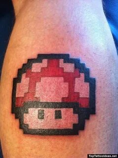 Magic Mushroom Mario Tattoo - Top Tattoo Ideas Mushroom tatt