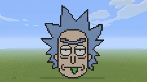 Minecraft Pixel Art - Rick Head From Rick and Morty Minecraf