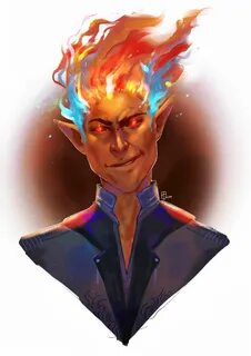 RF Smoke, the Fire Genasi : characterdrawing Character portr