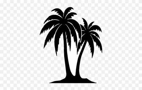 2 Palm Trees Clip Art - Silhouettes Of Palm Trees - Free Tra