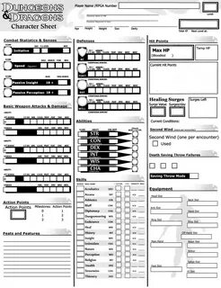 Download Dungeons And Dragons 2nd Edition Character Sheet - 