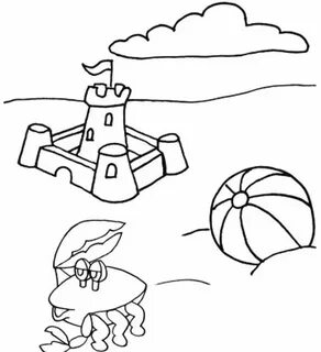 Summer Sand Castle Coloring Pages On Beach - KidsColoringPic