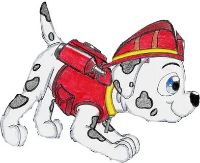 Marshall Paw Patrol Art - (1024x833) Png Clipart Download