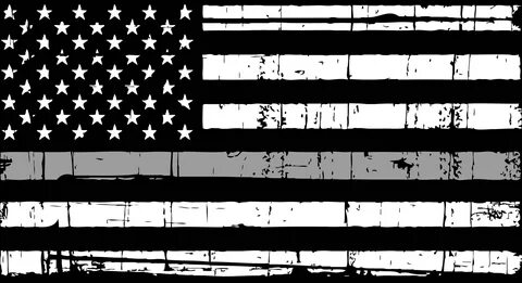Distressed Thin Silver Line American Flag SVG Digital Files 