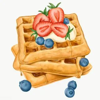 Hand drawn sweet waffles transparent png free image by rawpi