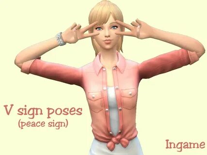 The Sims Resource - V Sign Poses (Peace Sign) INGAME