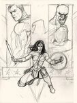 Wonder Woman, Superman, Batman, Trinity cover. Step-by-step 