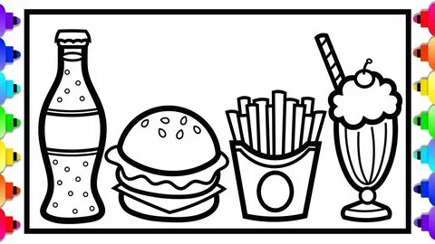 How to Draw Happy Meal for Kids 🍔 🍟 🍦 Learn to Draw Hamburge