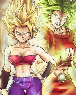 Kale and Caulifla in their most powerful forms! facebook.com
