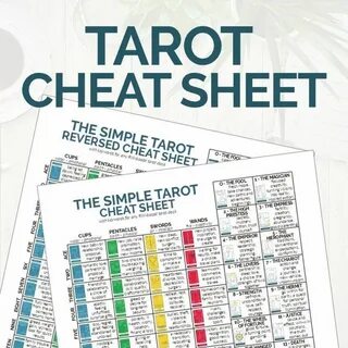 Tarot cheat sheet with upright and reversed tarot card meani