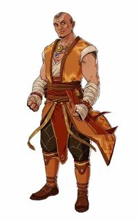 Male Half-Elf Monk - Pathfinder PFRPG DND D&D 3.5 5th ed d20