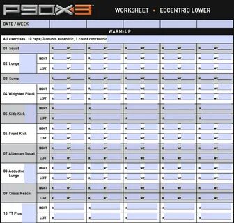 Printable p90x workout schedule pdf for Push Pull Legs Best 