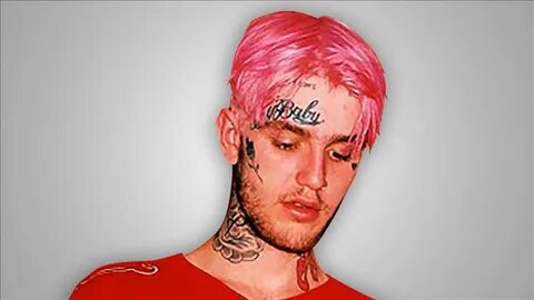 Redhead Lil Peep Is Wearing Red Dress Having Tattoos On Face