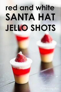 These red and white santa hat jello shots are too cute! Made