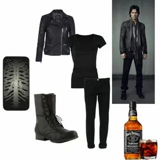 Drinking with damon salvatore Fashion, Tv show outfits, Char