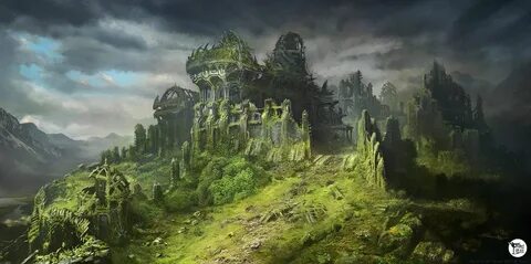 Fantasy landscape, Fantasy castle, Castle ruins