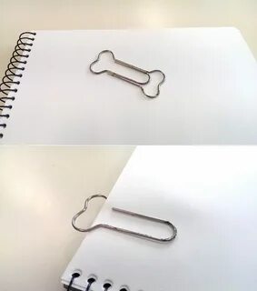 When not in use, this paper clip looks like a bone. When in 