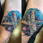 My Star Wars X-wing tattoo. Luke skywalker, R2D2 Star wars t