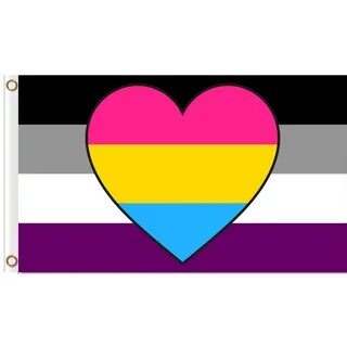 Asexual panромантический комбо флаг 3 × 5 футов напечатанный