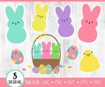 Easter Peeps SVG Easter Peeps Clip Art Cut File Bundle Etsy