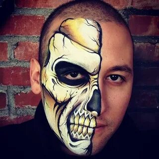 Yellow Skull Two by RonnieMena on deviantART Face painting h