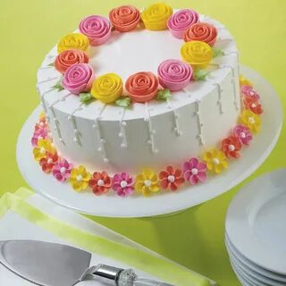 Fanciful Flowers Cake Recipe Cake decorating designs, Spring