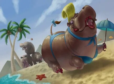 Glamour Hippo by Sprintener on deviantART Hippo, Cute hippo,