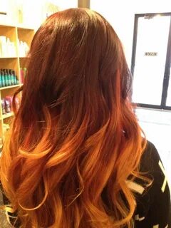 brown to orange ombre hair - Google Search Hair orange, Cabe