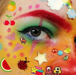 #aesthetic #lips #rainbow Kidcore makeup, Clowncore aestheti