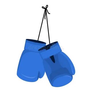 Hanging Blue Boxing Gloves. Accessory for Boxer. Sports Equi