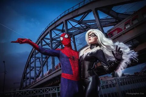 Black Cat and Spider Man by https://dea-vesta.deviantart.com