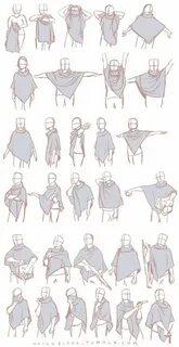 Comic Art Reference - Poncho Movement Drawings, Art referenc