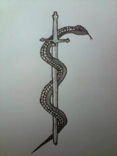 Змея с мечом тату эскиз (97 фото)