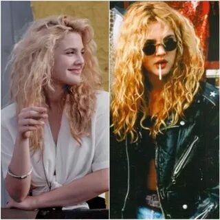 Drew Barrymore 90's style 90s grunge hair, 90s hairstyles, H