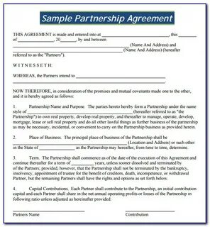 Free Printable Partnership Agreement Form champion