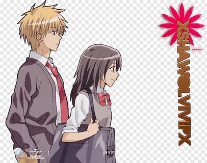 Kaichou wa Maid sama RENDER HD, man and woman smiling illust