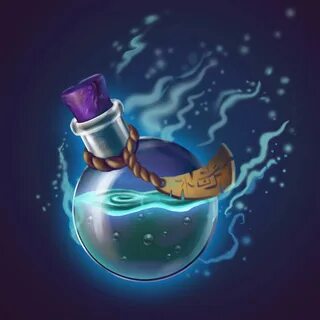 Flask with magical potion, Olha Moiseienko on ArtStation at 