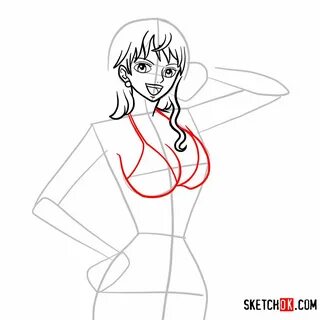 How to draw Nami One Piece - Sketchok easy drawing guides