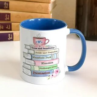 Jane Austen Book Mug Blue Edition Pride and Prejudice Etsy