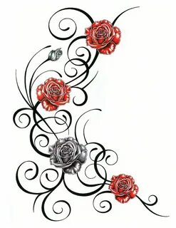 tribal roses Vine tattoos, Rose vine tattoos, Tribal tattoo 