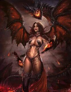 Anna Solaice Scifi fantasy art, Fantasy women, Female demons