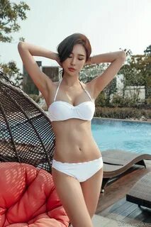 Park Da Hyun - White Bikini Cute Korean Girls Bikini putih, 