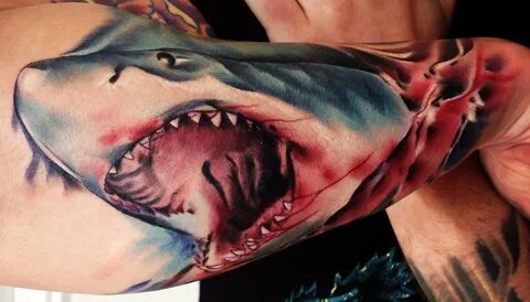 Armpit shark tattoo