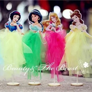 6pcs Princess Snow White Ariel Belle Cinderella Elsa Cupcake