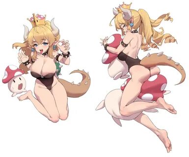 ass barefoot bowsette breasts cleavage muloli super mario br
