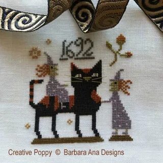 BARBARA ANA DESIGNS Witch Cat Counted Cross Etsy